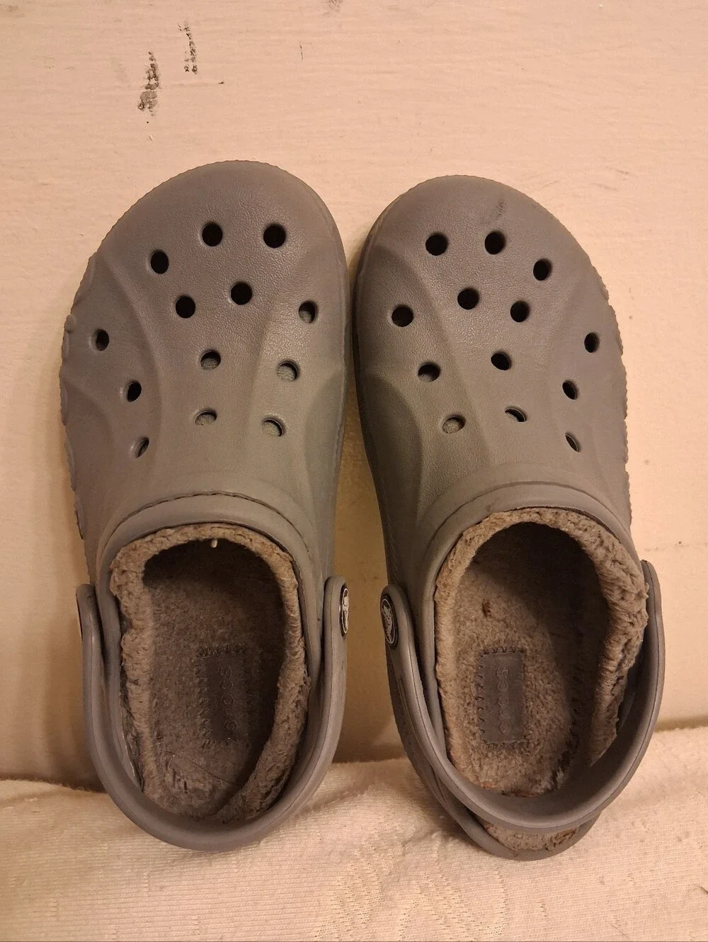 Kids Gray Lined Clog Shoes size C13